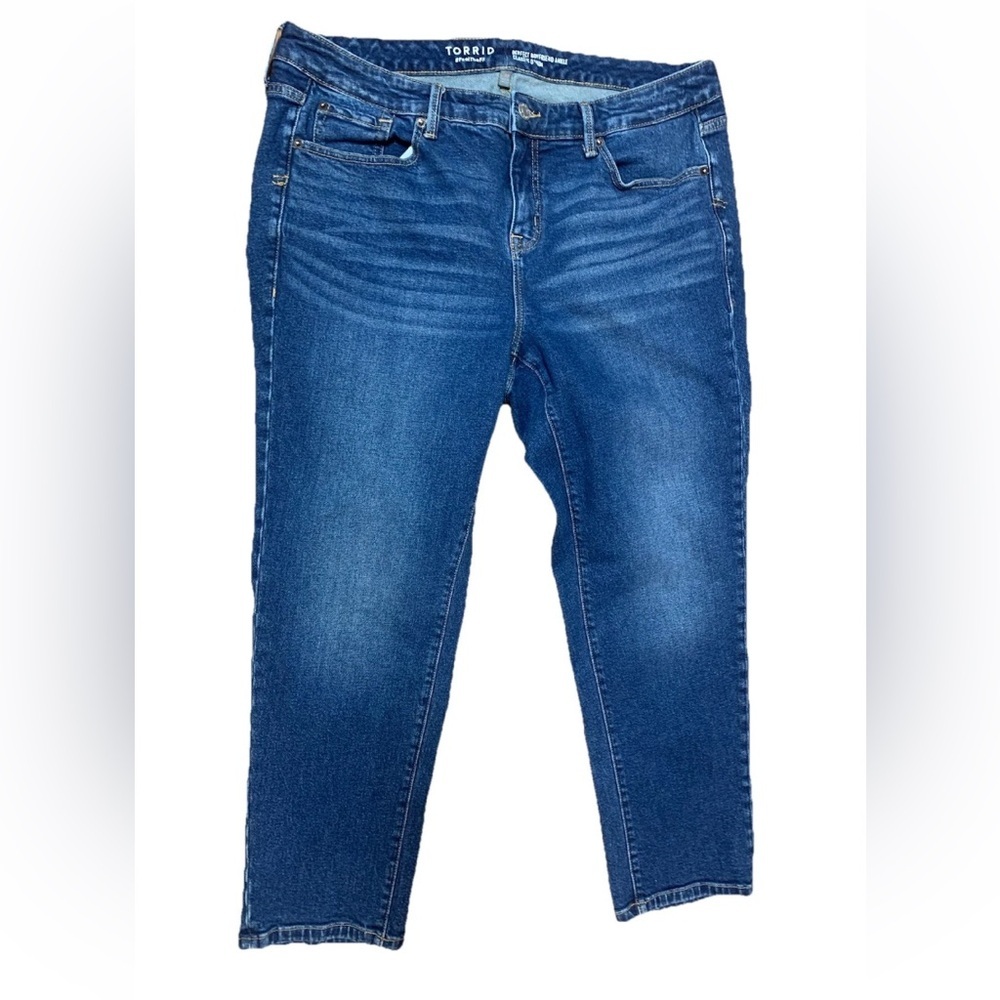 Torrid Boyfriend Ankle Stretchy Jeans Dark Blue